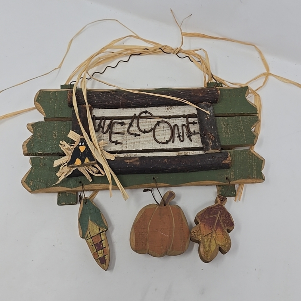 Wood welcome sign handcraft door decor rustic wall‎ hanging farmhouse fall
